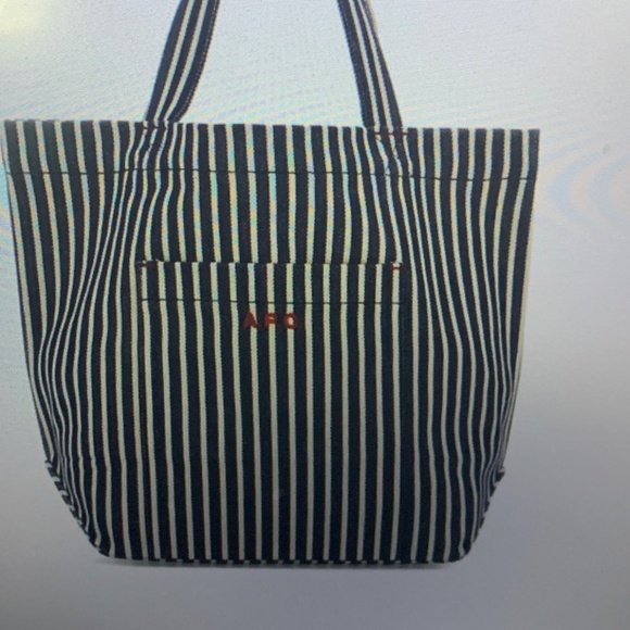 A.P.C. Navy & Off-White Thais Mini Tote - Picture 12 of 12